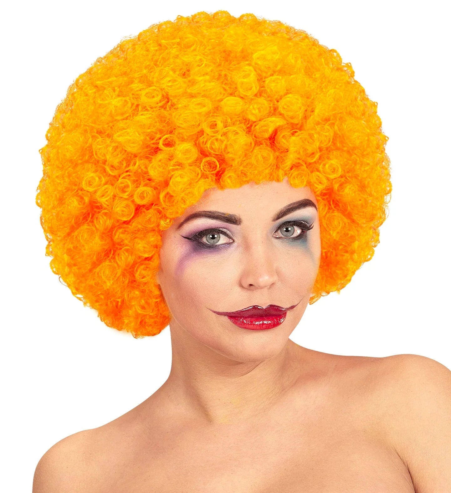 Peluca de Payaso Naranja Rizada Complementos Payasos Widmann